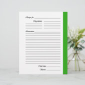 Groene tweezijdige Recipe Pages (Staand voorkant)