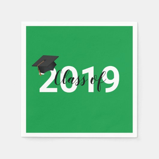 Groene Typografie Afstuderen Klasse van 2019 Servet (Voorkant)