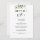 Groene typografie alles in één bruiloft kaart (Achterkant)
