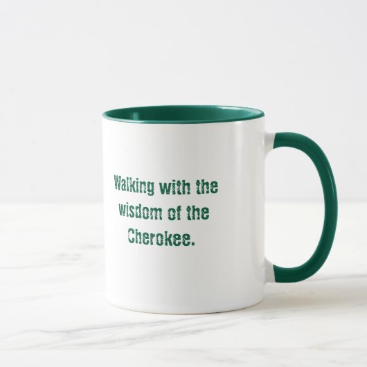Groene Typografie Cherokee Gezegde Koffie Mok (Rechts)