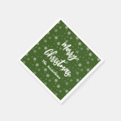 Groene Typografie Feestelijke Moderne Vrolijke Ker Servet (Hoek)