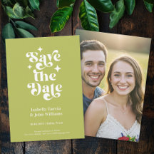 Groene typografie foto save the date