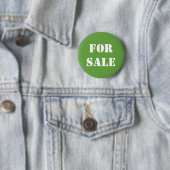 Groene TYPOGRAFIE TE KOOP Ronde Button 5,7 Cm (In situ)