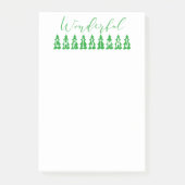Groene Typografie Treezelige Kerstmis Post-it® Notes (Voorkant)