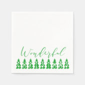 Groene Typografie Treezelige Kerstmis Servet (Voorkant)