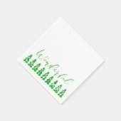 Groene Typografie Treezelige Kerstmis Servet (Hoek)
