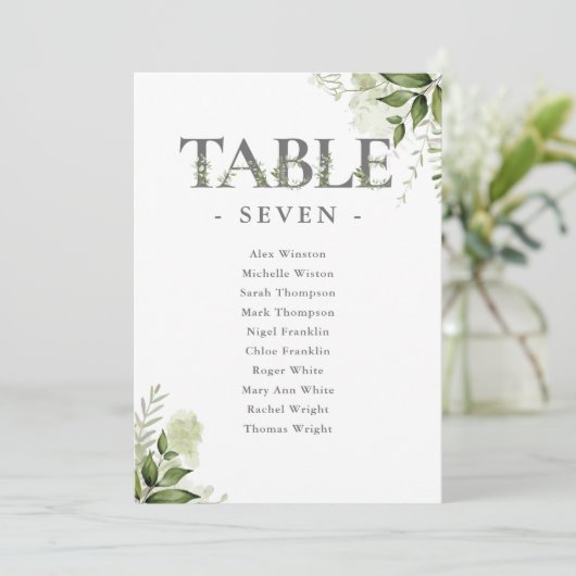 Groene typografie zitplan tafelnummer (Staand voorkant)