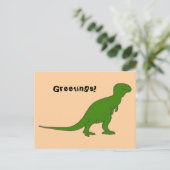 Groene Tyrannosaurus dinosaurus aangepaste Briefka Briefkaart (Staand voorkant)