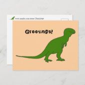 Groene Tyrannosaurus dinosaurus aangepaste Briefka Briefkaart (Voorkant / Achterkant)