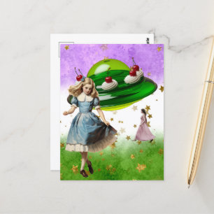 Groene UFO Surreal Sweet Traktatie Briefkaart