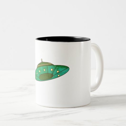 Groene UFO Tweekleurige Koffiemok (Voorkant rechts)