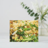 groene ui en rijstchips briefkaart (Staand voorkant)