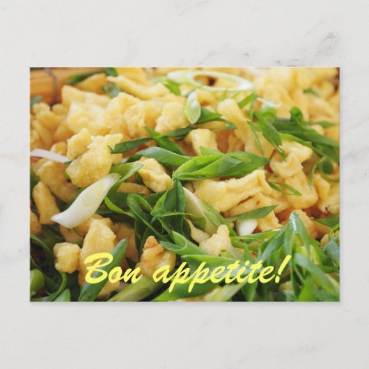 groene ui en rijstchips briefkaart (Voorkant)