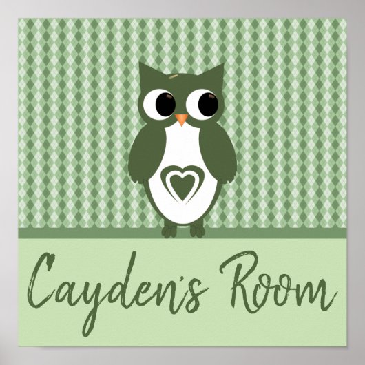 Groene Uil Kraamkamer Poster (Voorkant)