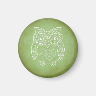 Groene Uil Sjabloon Magneet