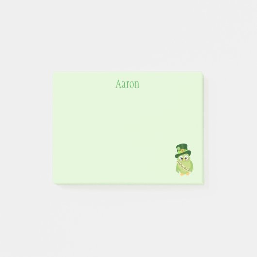 Groene Uil St Patrick Day Post-it® Notes (Voorkant)