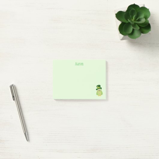 Groene Uil St Patrick Day Post-it® Notes (Kantoor)