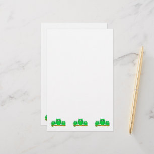 Groene Uilen Ontwerp Briefpapier