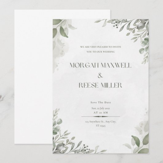 Groene uitnodiging (Voorkant / Achterkant)