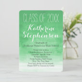 Groene Uitnodiging tot Waterverf van de GraduParti (Staand voorkant)