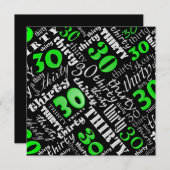 Groene uitnodiging van de 30e verjaardag van de ve (Voorkant / Achterkant)
