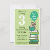 Groene uitnodiging van de bibliotheek van het boek (Voorkant)