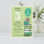 Groene uitnodiging van de bibliotheek van het boek (Staand voorkant)