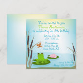 Groene uitnodiging van de Birthday Party van het K (Voorkant / Achterkant)