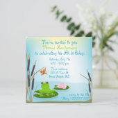 Groene uitnodiging van de Birthday Party van het K (Staand voorkant)