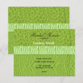 Groene uitnodiging voor drukbridal in Wild Animal  (Voorkant / Achterkant)
