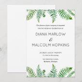 Groene uitnodiging voor een bruiloft (Voorkant / Achterkant)