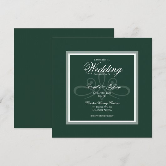 groene uitnodiging voor Emerald (Voorkant / Achterkant)