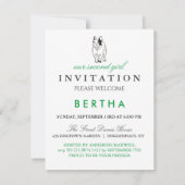 Groene uitnodiging voor Franse Bulldog (Achterkant)