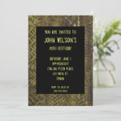 Groene uitnodiging voor geboorte van snakeskin Adu (Staand voorkant)