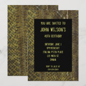 Groene uitnodiging voor geboorte van snakeskin Adu (Voorkant / Achterkant)