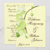 Groene uitnodiging voor orchidee bruiloft (Voorkant / Achterkant)