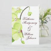 Groene uitnodiging voor orchidee bruiloft (Staand voorkant)