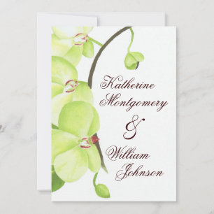 Groene uitnodiging voor orchidee bruiloft