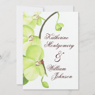 Groene uitnodiging voor orchidee bruiloft