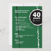 Groene uitnodiging voor reünie van 40 jaar (Achterkant)