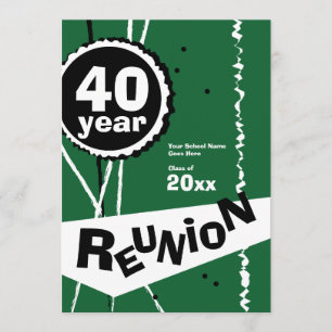 Groene uitnodiging voor reünie van 40 jaar