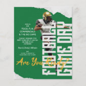 Groene uitnodigingen voor budgettaire Football Pla (Voorkant)