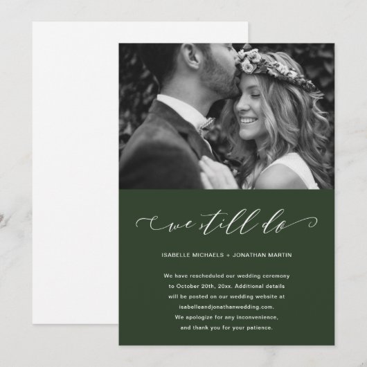 Groene uitstel van de bruiloft We doen het nog ste Aankondiging (Voorkant / Achterkant)