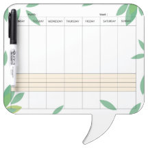 Groene uitwisbare ongedateerde weekplanner bord
