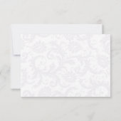 Groene Ultra Violet Paarse Damask bruiloft Dank u Bedankkaart (Achterkant)