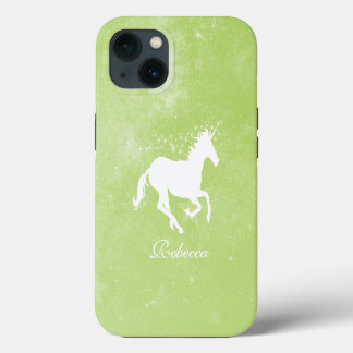 Groene Unicorn Persoonlijke Hoesje-Mate iPhone Cas 13 Hoesje