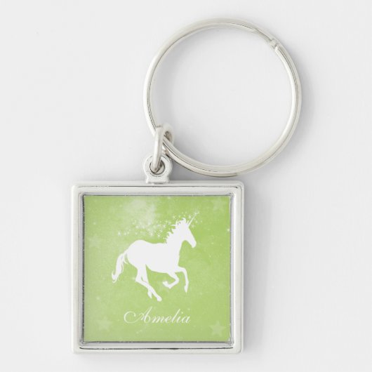 Groene Unicorn persoonlijke Sleutelhanger (Voorkant)