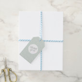 Groene unieke strepen cadeaulabel (Met Touw)