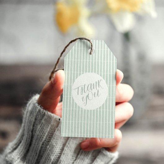 Groene unieke strepen cadeaulabel