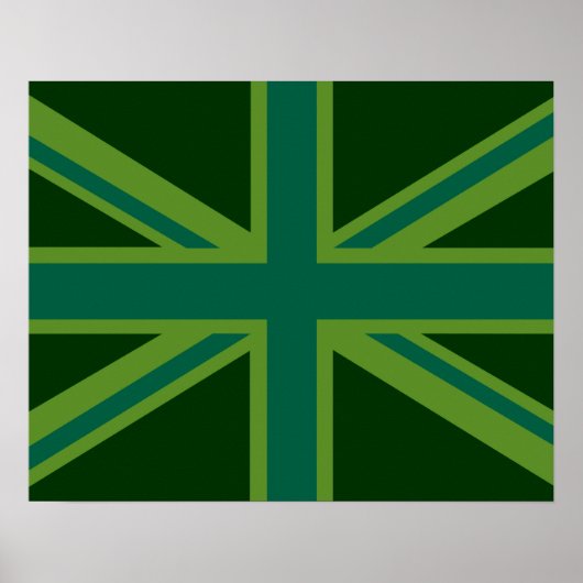 Groene Union Jack Vlag Decoratie (Voorkant)